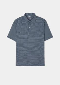 Waterbeach Striped Polo Shirt In Navy - Sports Fit