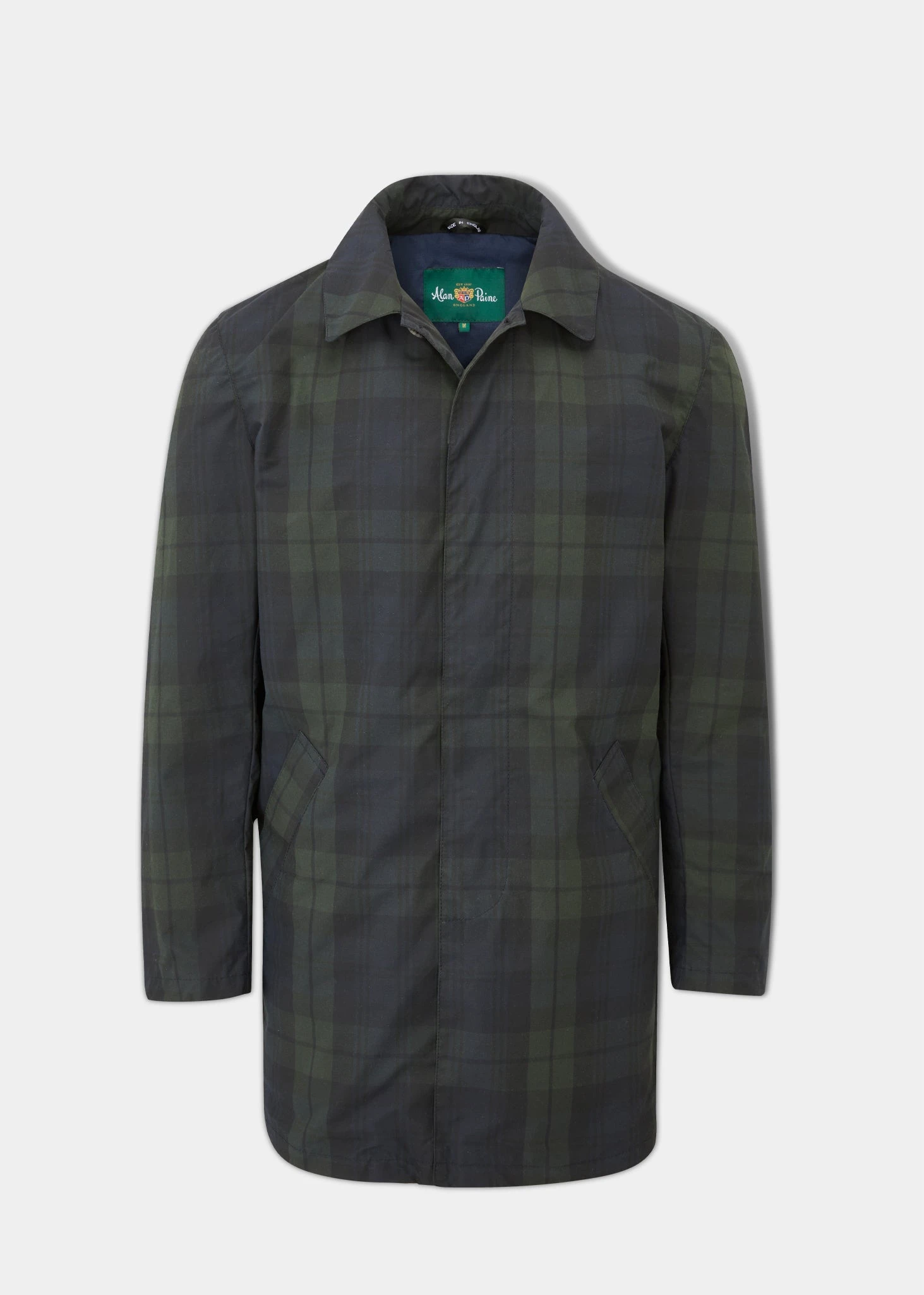 Landham 3/4 Length Coat In Navy Check 1 Landham 3/4 Length Coat In Navy Check