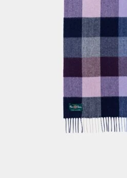Westhay Men's Block Check Cashmere Scarf In Bordeaux -AlanPaine Shop mens block check cashmere scarf bordeaux 2