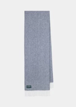 Kinross Cashmere Herringbone Scarf In Silver