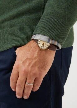 Albury Geelong Wool Jumper In Rosemary - Regular Fit -AlanPaine Shop mens geelong wool jumper rosemary 4