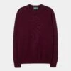 Lenzie Men's Lambswool Jumper In Bordeaux - Regular Fit