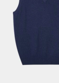 Norfolk Lambswool Slipover In Indigo - Classic Fit -AlanPaine Shop mens norfolk lambswool slipover indigo 3