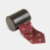 Ripon Silk Country Tie In Bordeaux - Duck Design