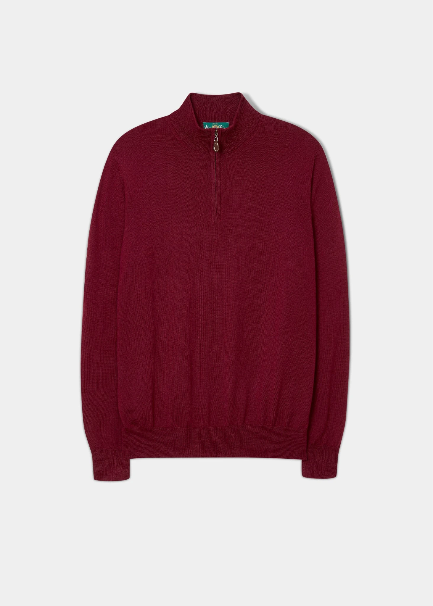 Barton Merino Wool 1/4 Zip Mock Jumper In Bordeaux - Regular Fit 1 Barton Merino Wool 1/4 Zip Mock Jumper In Bordeaux - Regular Fit