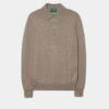Hindhead Men's Merino Wool Polo Shirt In Mushroom - Regular Fit