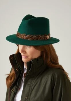 Richmond Ladies Fedora In Bottle -AlanPaine Shop richmond ladies fedora hat green 3