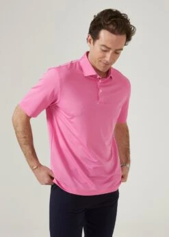 Rockbourne Performance Polo In Carnation - Sports Fit -AlanPaine Shop rockbourne mens polo shirt carnation 2