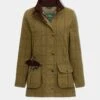 Rutland Ladies Tweed Waterproof Shooting Coat In Lichen