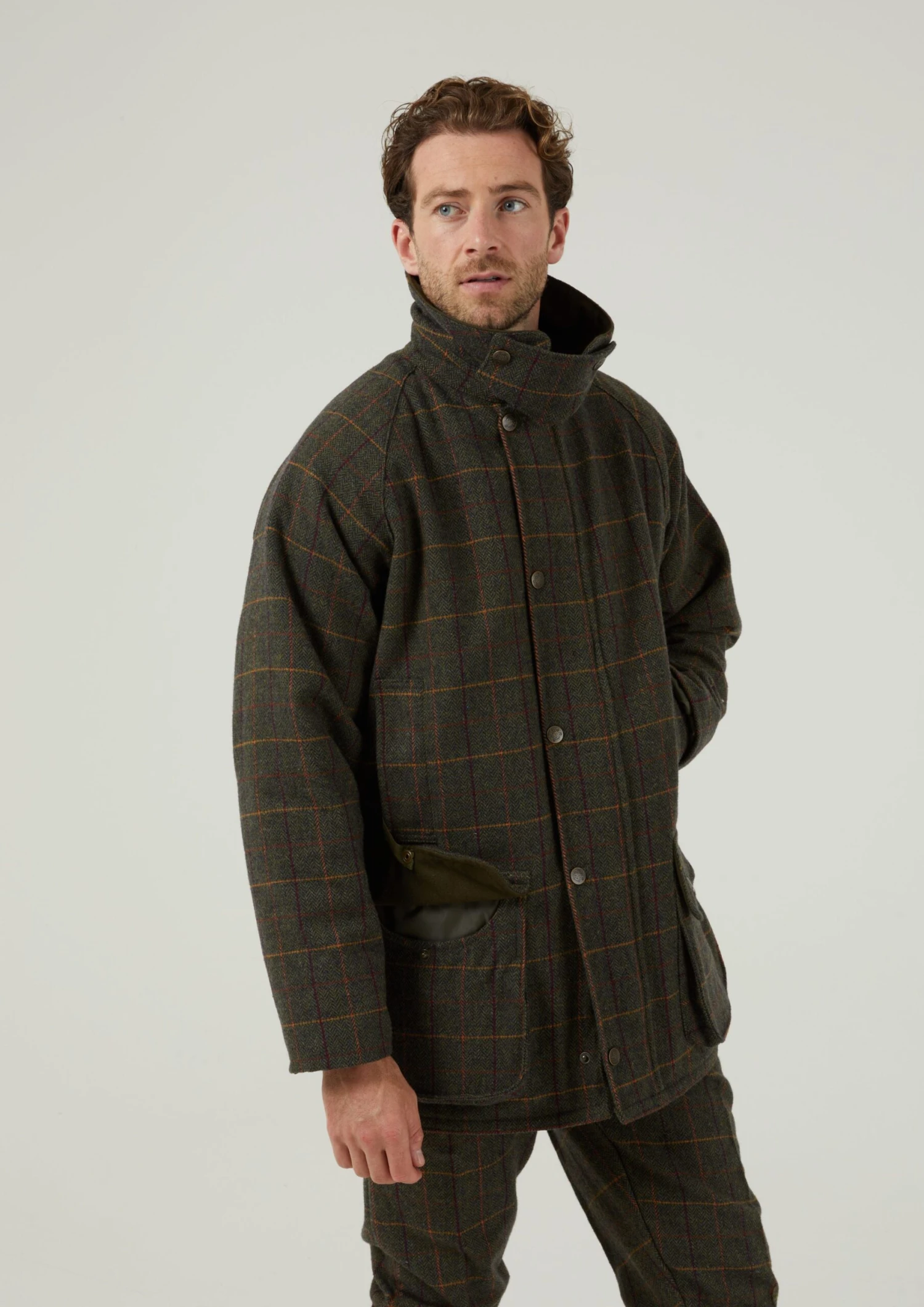 Rutland Men's Tweed Waterproof Shooting Coat In Fern - Regular Fit 4 Rutland Men's Tweed Waterproof Shooting Coat In Fern - Regular Fit - Image 4