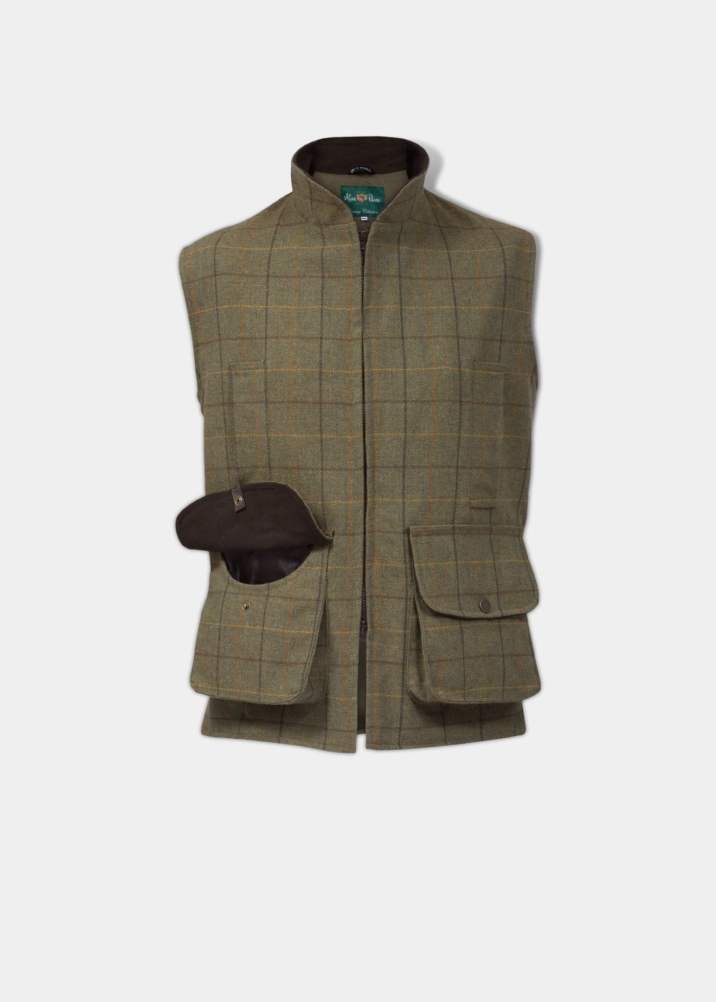 Rutland Men's Tweed Waistcoat In Dark Moss - Shooting Fit 1 Rutland Men's Tweed Waistcoat In Dark Moss - Shooting Fit