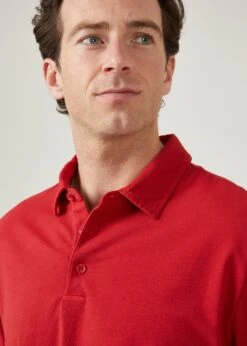 Storwood Long Sleeve Polo Shirt In Rosso -AlanPaine Shop storwood mens faded dye polo shirt rosso 4